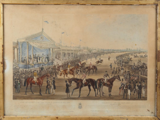 Vente aux enchères Trois différentes gravures anglaises en couleurs XIXème.  "Chantilly, 