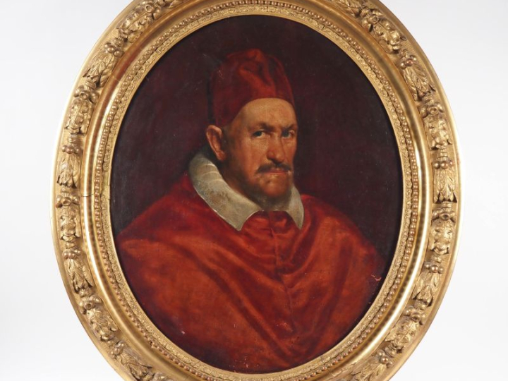 Ecole Romaine vers 1660, d'après VELASQUEZ. "Portrait du Pape Innocent