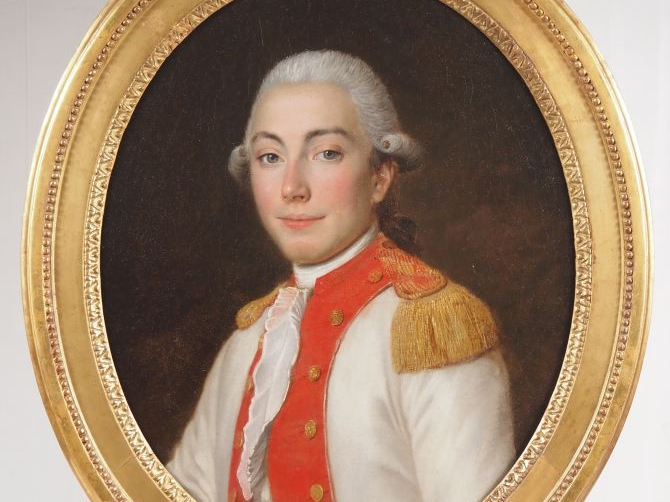 Ecole française XVIIIème.  "portrait d'officier"  Huile sur toile  Dim