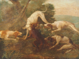 Vente aux enchères Ecole française vers 1740, suiveur de Jean-Baptiste Oudry.  "Scène de 