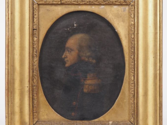 Vente aux enchères Ecole française fin XVIIIème début XIXème.  "portrait de militaire de 