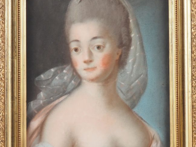 Ecole française fin XVIIIème début XIXème.  "portrait de jeune femme" 