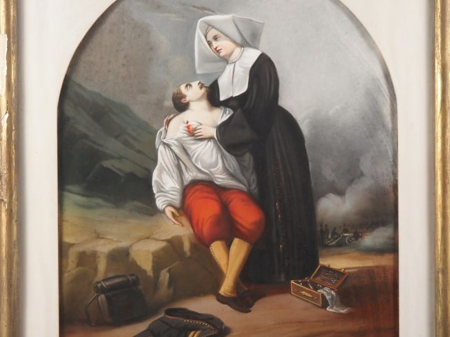 Ecole française XIXème monogrammée CC.  "l'ange de la Terre"  Pastel  