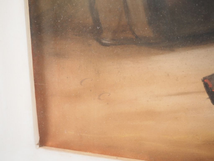 Ecole française XIXème monogrammée CC.  "l'ange de la Terre"  Pastel  