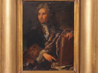 Vente aux enchères Ecole française XIXème. "portrait de savant du XVIIIème" Huile sur pan