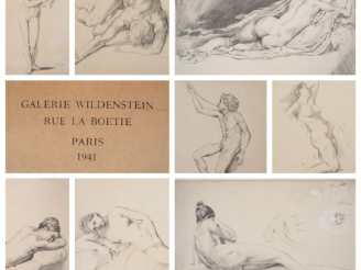 Vente aux enchères Ecole française XIXème. Suite de 8 dessins au crayon (4 d'entre d'eux 