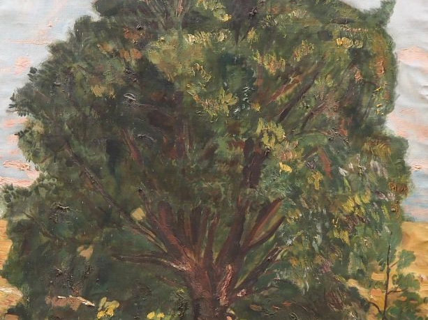 Mario CAVAGLIERI.  "Le grand arbre" Huile sur toile Circa 1936 Dim. 80