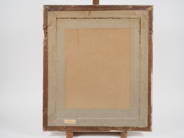 FAUCHEUR.  "Intérieur de grand salon Louis XV" Pastel, signé en bas à 