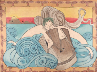 Vente aux enchères Bobby HOLCOMB. "Maeva" Grande huile sur tissu, signée en bas à droite.