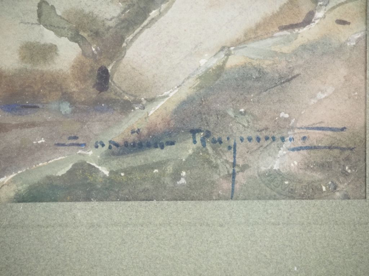 Ecole française début XXème.  "Côte rocheuse" Aquarelle, signée en bas