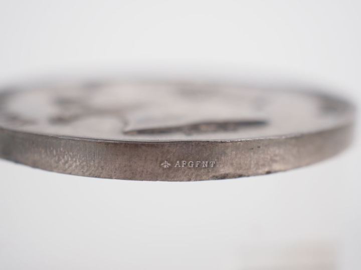 BARRE. Médaille en argent 925 "concours des volatiles". Poinçonnée et 