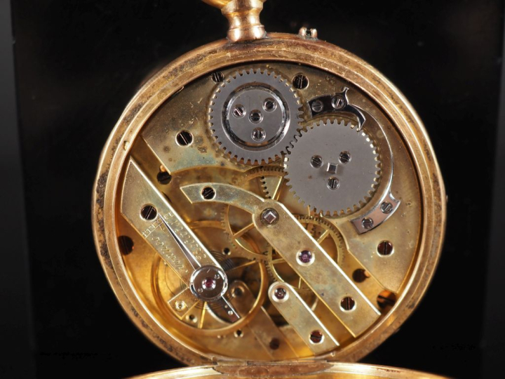 ANDRIEU, à Narbonne Montre de gousset Napoléon III en or jaune 750.  C