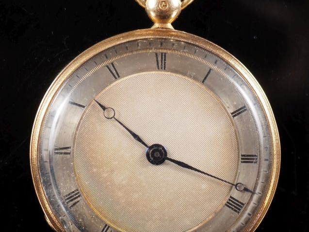 L. BERGMILLER, Paris N°633 Montre de gousset en or jaune 750.  Cadran 